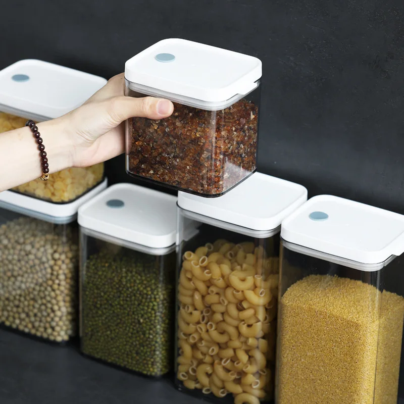 Plastic Airtight Food Storage Containers with Lids Cereal Dispenser For Storing Pasta Kitchen Storage Jars Containers