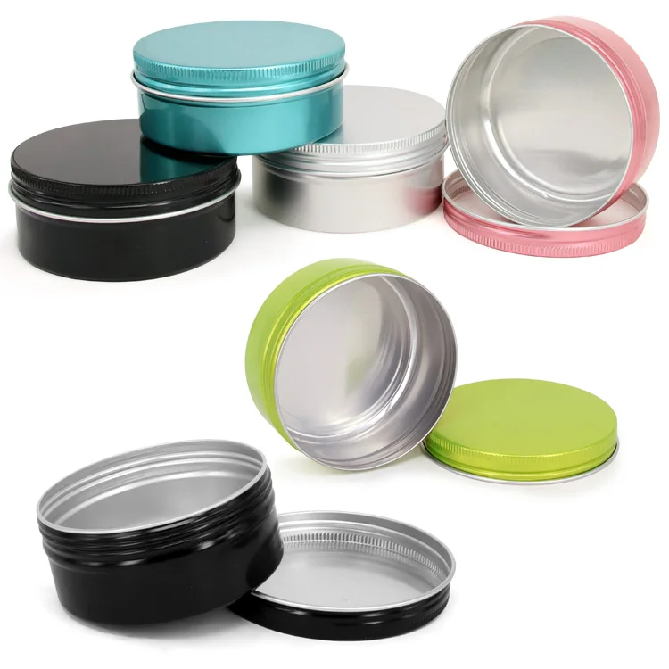 Оптовая продажа, алюминиевая жестяная банка на заказ, круглый алюминиевый контейнер, алюминиевая банка, жестяная банка с винтовой крышкой