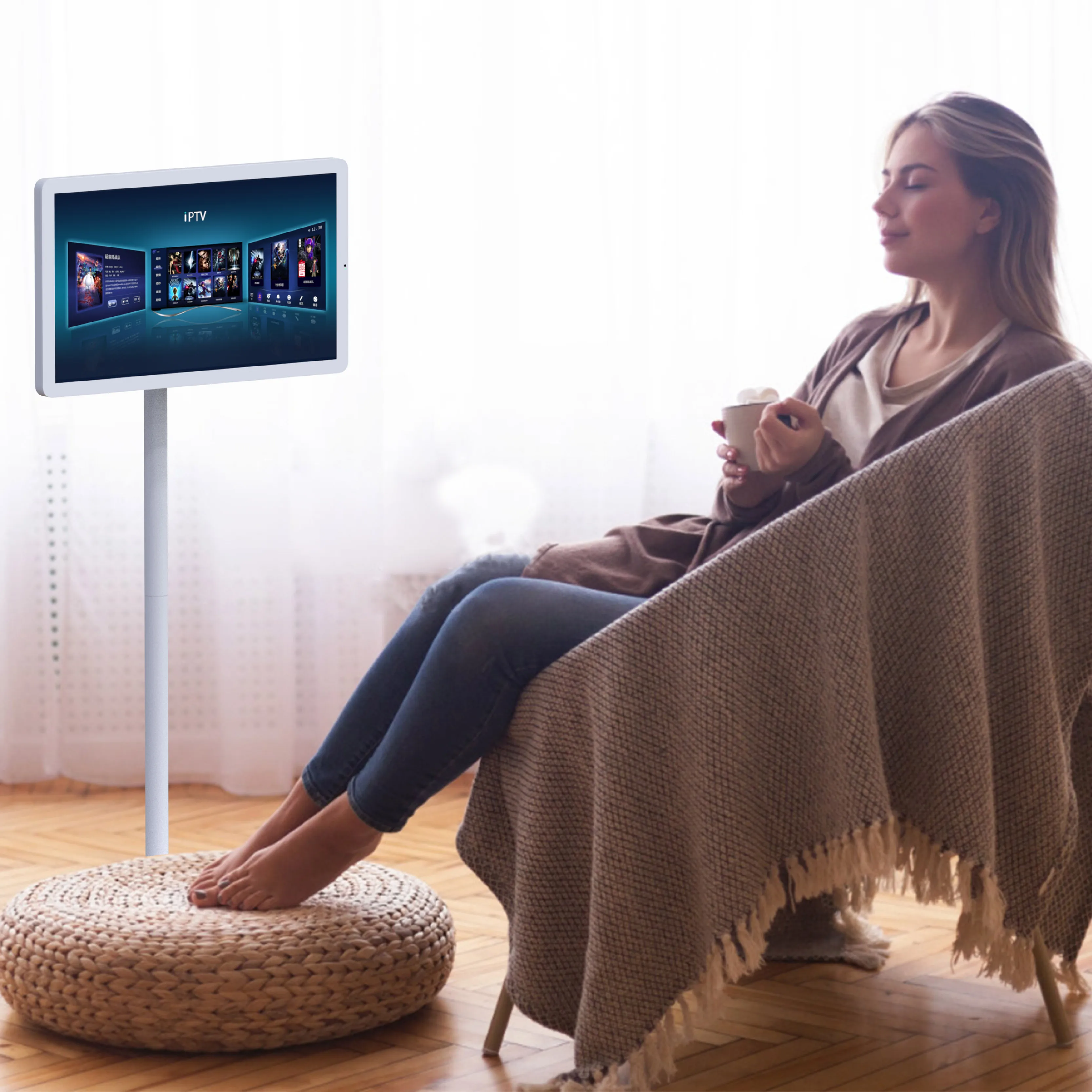 21.5 Inch Multi-scenario Touch TV Learning And Fitness Movable Live Broadcast Machine Advertising Player Live Broadcast Machine