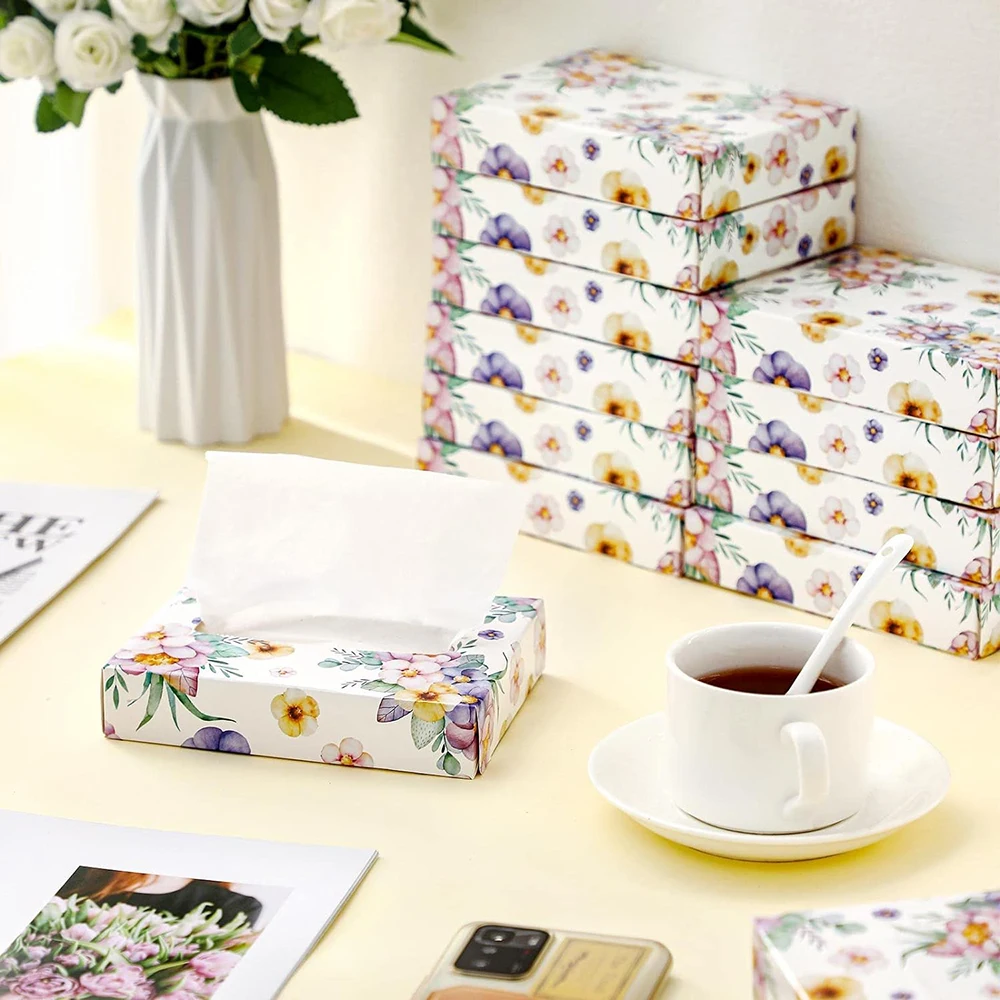 CUSTOM BOX PACK 20*19cm FACE TISSUES PAPER 100 SHEETS FACIAL TISSUE Customized Box Facial Tissue