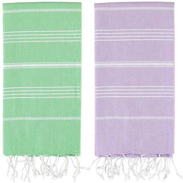 
100% cotton adult family towel Turkish beach towel striped with fringe hotel towel 