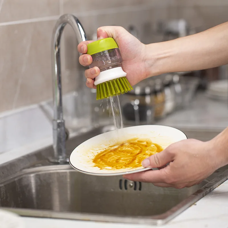 New kitchen non greasy cleaning brush automatic liquid addition brush dishwasher cleaning brush