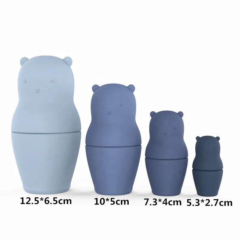 2023 Silicone Nesting Dolls Russian Nesting Dolls Educational Toy Stacking Nesting Doll Toys Set for Toddlers