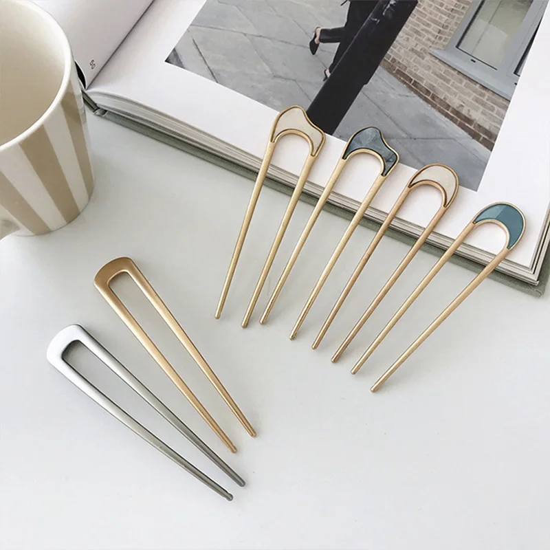 
Simple U Shape Hair Clips Bobby Pins for Women Girls Bride Hair Styling Accessories Black Gold Hairpins Metal Barrettes 