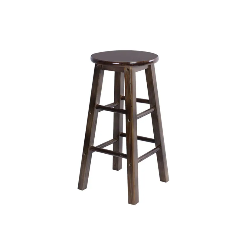 Customize Size&Logo Bar Counter Stool Ash Solid Wood Modern Stool for Kitchen Round Dining Chairs Bar Furniture