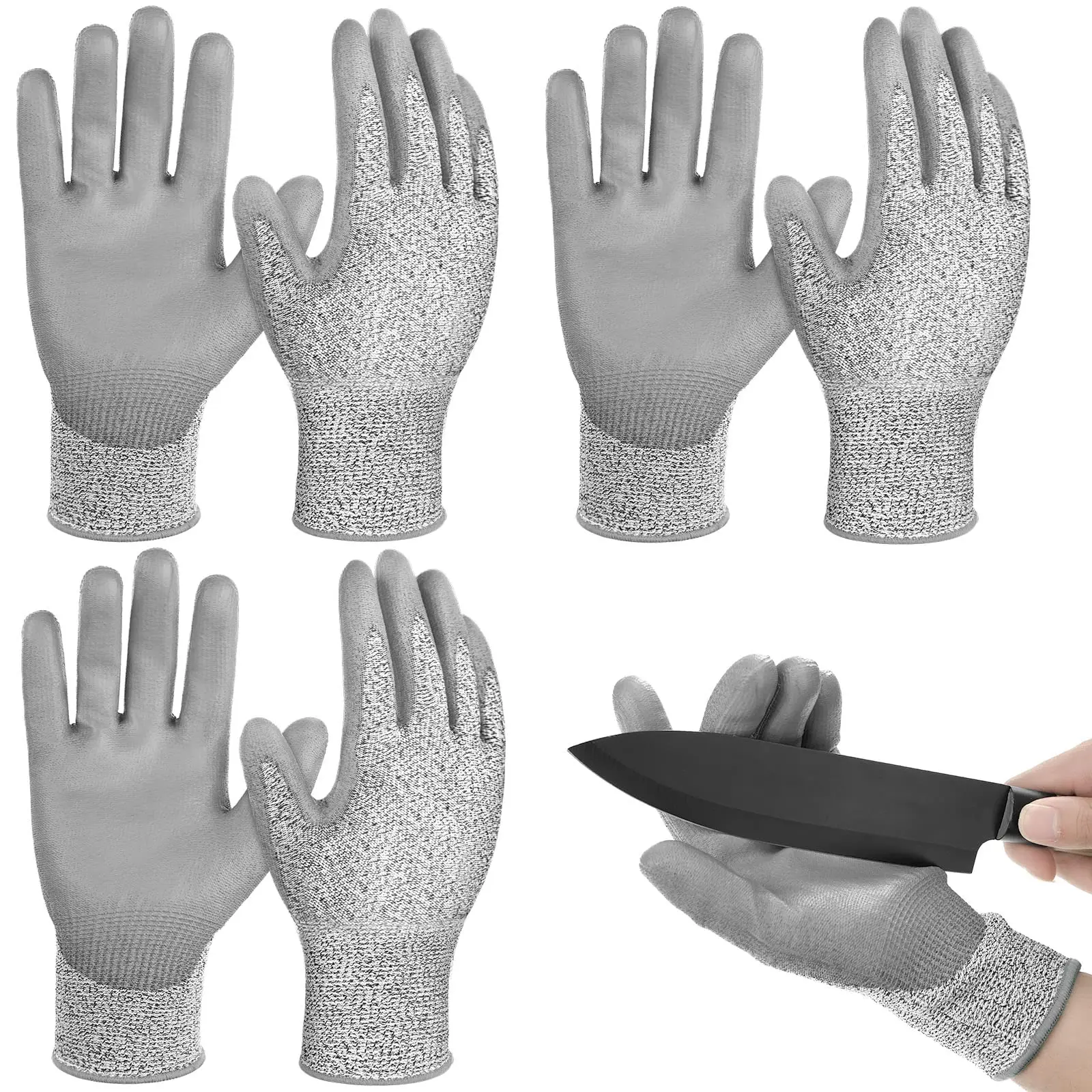 PPE Profional Level 5 Cut-Proof Anti-Cut Glove PU Nitrile Coated Heat Resistant HPPE Material Comfortable Work Safety Protective