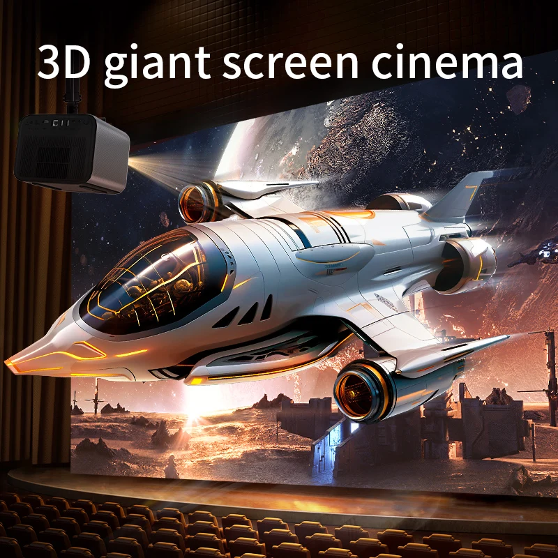 Portable 4K WiFi DLP Projector Auto Focus Lens LCD Pico Short Throw USB Screen 3D Gaming Movie Parties Includes Remote Control