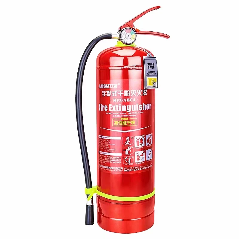 Safety red carbon steel extinguishing equipment chemical powder fire extinguisher