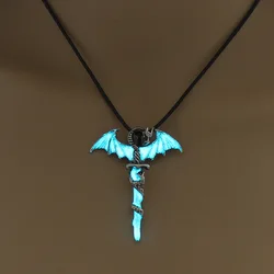 hot sale luminous Dragon Glowing Stone Flying Glow in the Dark Necklace for Women Men pendant halloween creative jewelry