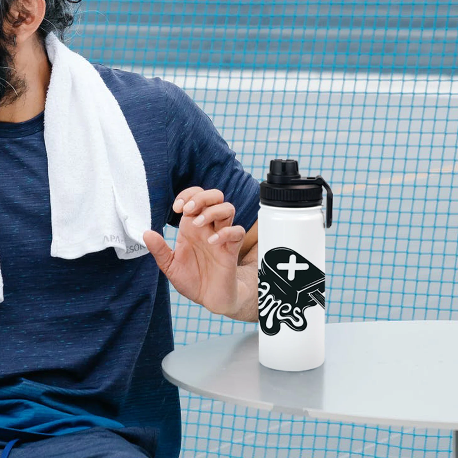 18oz Vacuum Insulated Stainless Steel 32OZ White Sublimation Sports Bottle Wide Mouth Water Bottle With Straw And Lid