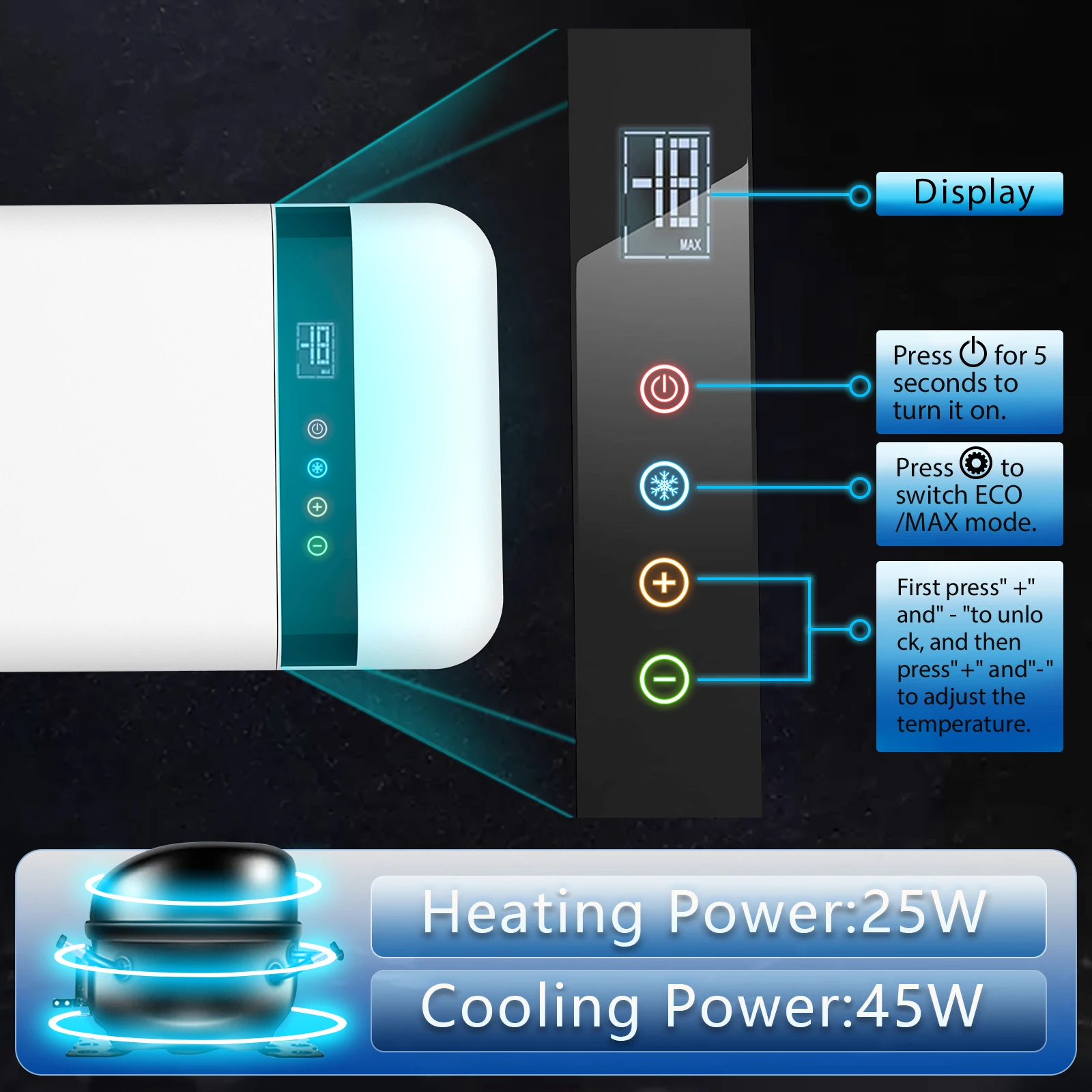 New Fashion Reliable Quality Portable DC/AC 15L Travel Mini Auto Mobile Car USB Cooler Warmer Fridge Freezer