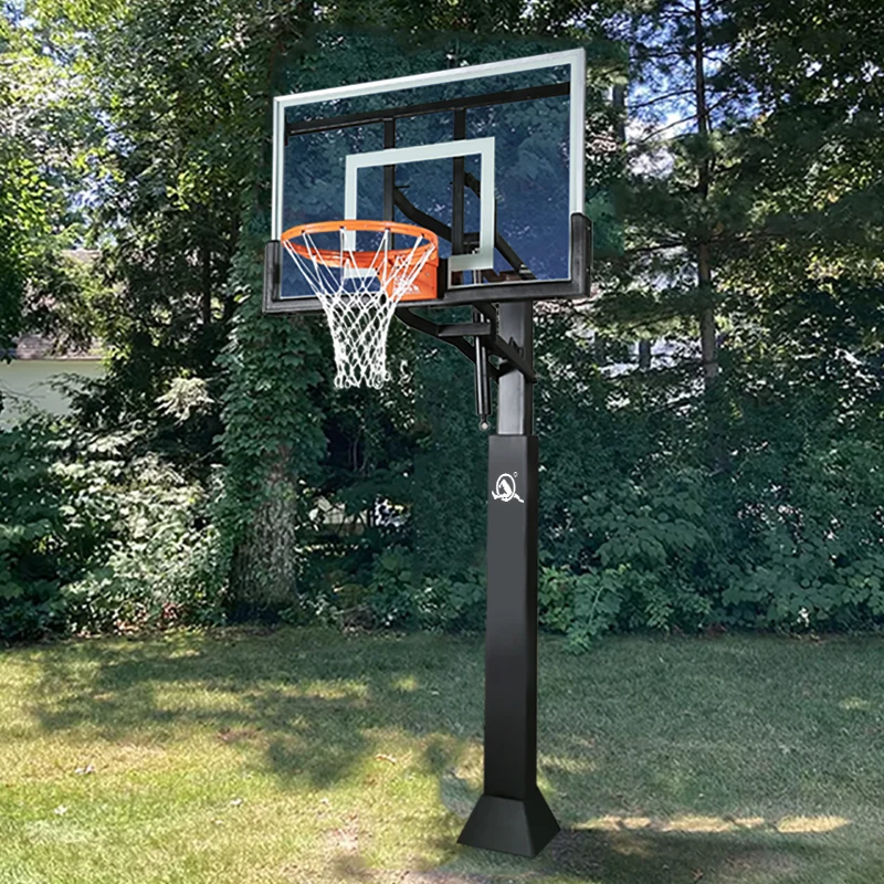 Outdoor Adjustable In-ground Basketball Training Hoop with High Rebound Performance In-ground Basketball Hoop