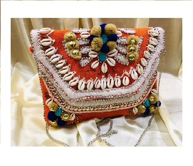 HandMade Banjara Bohemian Bag from India Multi Color Jute Bag Boho  Festival HandCrafted  Embroidered by Quality Handicrafts