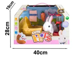 HEYWIN Electronic Toys for Kids,  Plush Bunny Pet Realistic Stuffed rabbit with Basket for girl best gift (933-1E)