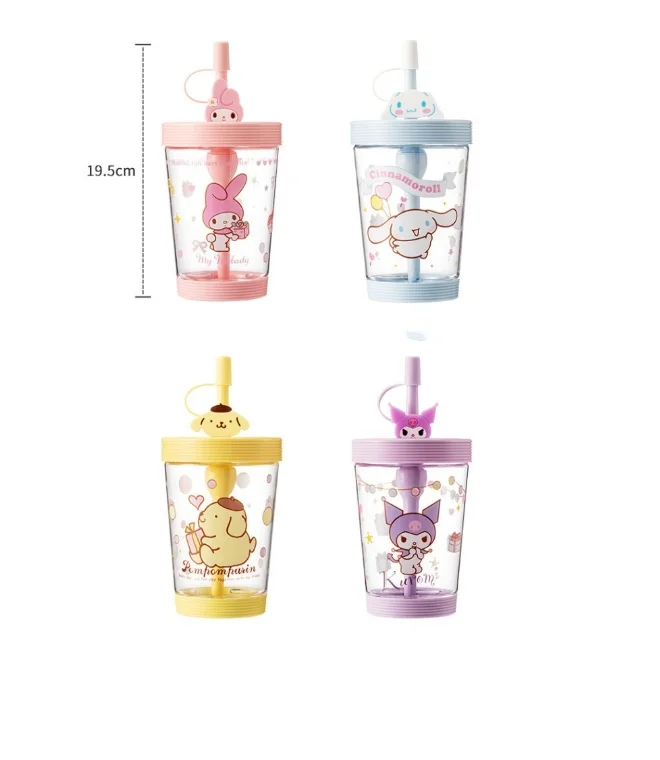 Супер Милая красочная детская чашка для воды из синнаморолла, соломенная чашка куроми с мультяшным принтом, милая чашка для воды