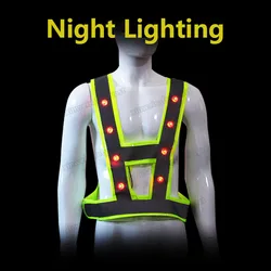 V Type Antifreezing LED Vest Hot Sell Light Models LED Reflective Safety Vest Running Flashing LED Reflective Clothing