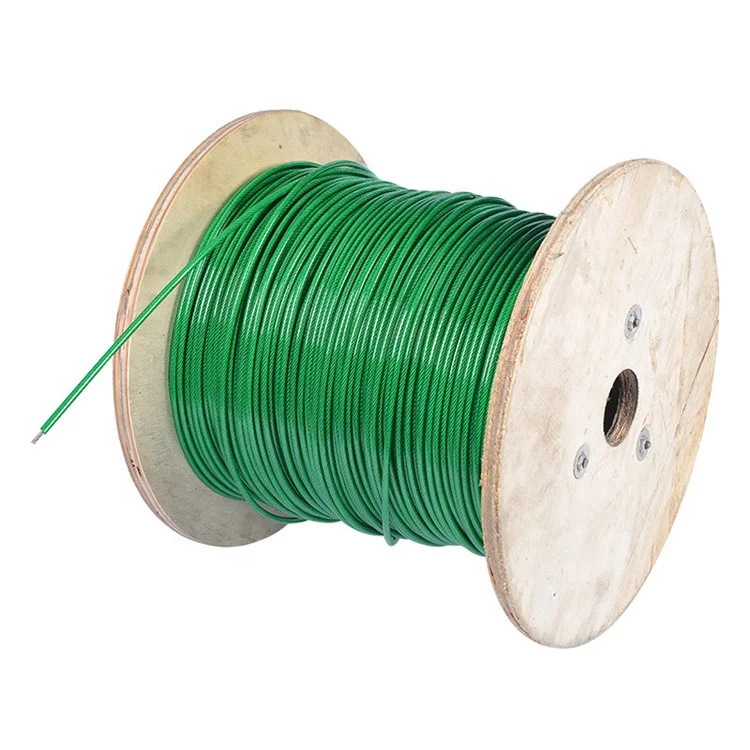 Hot sale Wire Rope Clothesline Washing lines strong life steel core PVC coated rope laundry Dryer clothes drying line green
