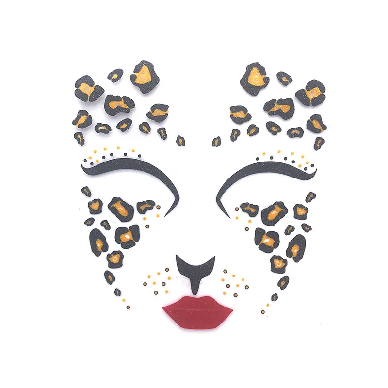 Hallow face glitter stickers skull skeleton face temporary tattoo sticker Rave festival body temporary tattoos