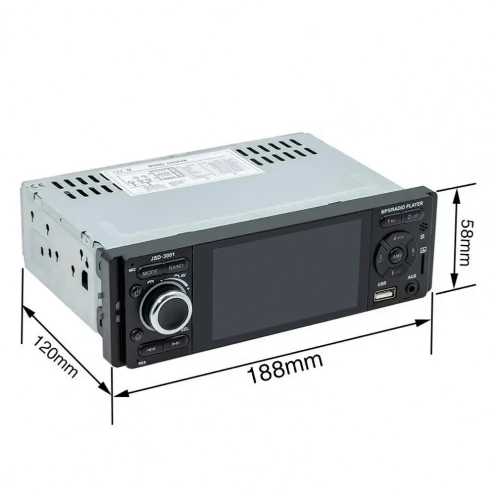 3001 4inch Car MP5 Player Touch Screen Blue-tooth Colorful Lights Multi-media Player for Vehicles U disk card machine 3001