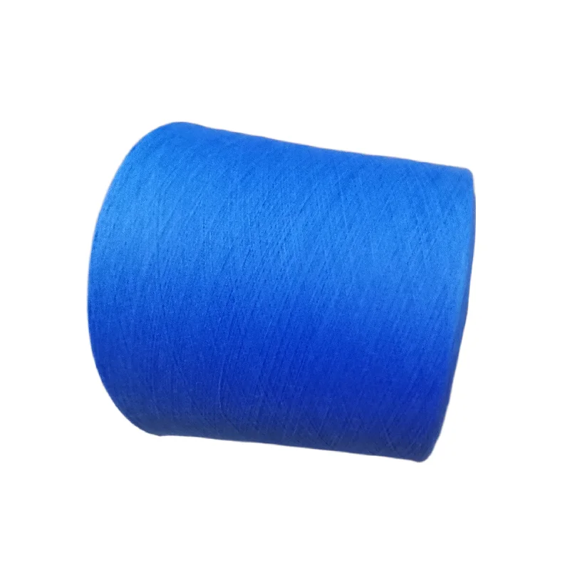 Good Quality Recycled Cotton Yarn 40S Sky Blue Recycled Cotton Technics Style Pattern Knitting Yarn Knitting
