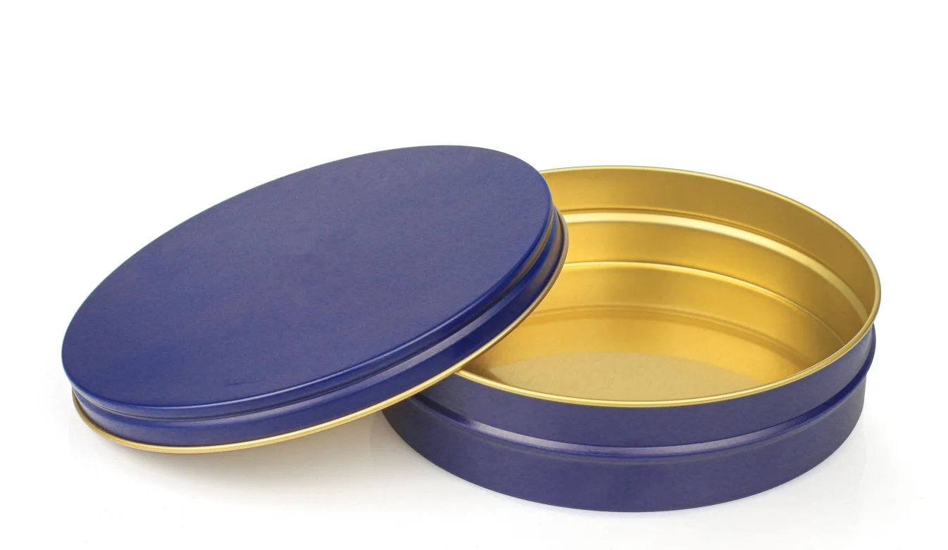 500g gold black blue silver white Food-grade tinplate caviar tin box wholesale manufacturer for premium caviar metal packaging
