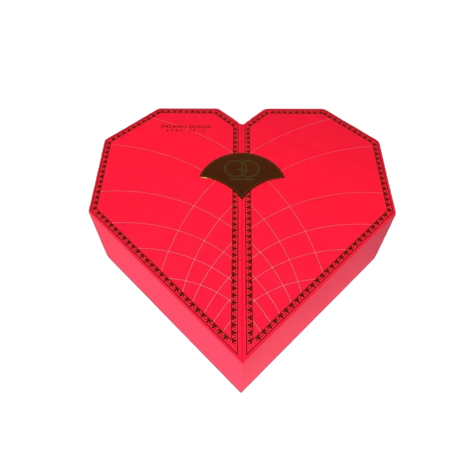 
Romantic Premium Cardboard Paper Box Cosmetic Heart-shaped Packaging Arabic Perfume Gift Box 