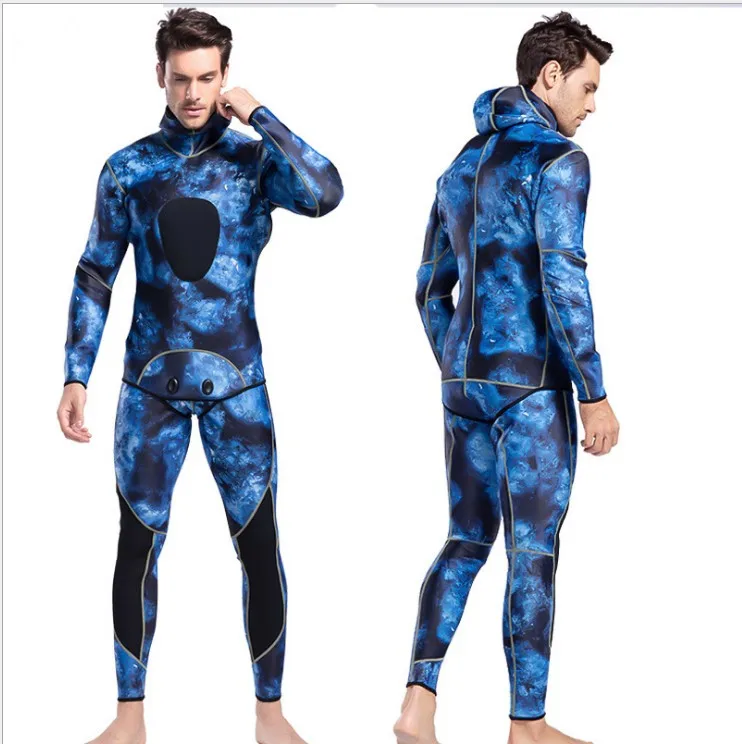 Smooth skin camo design spearfishing wetsuit spearfishing fins