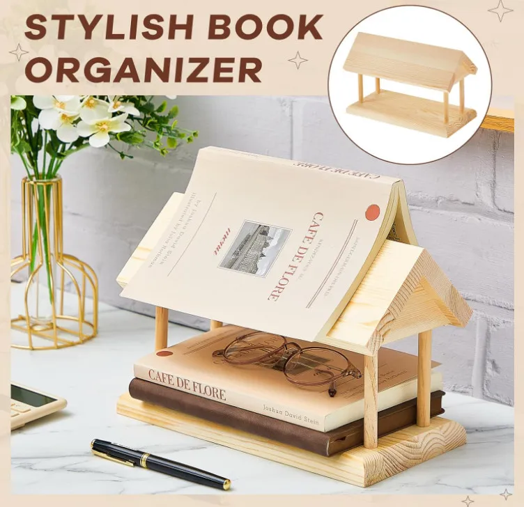 Stylish Wooden Book Stand Holder Reading Valet Bedroom Office Reading Rest Accessories Wood Book Holder