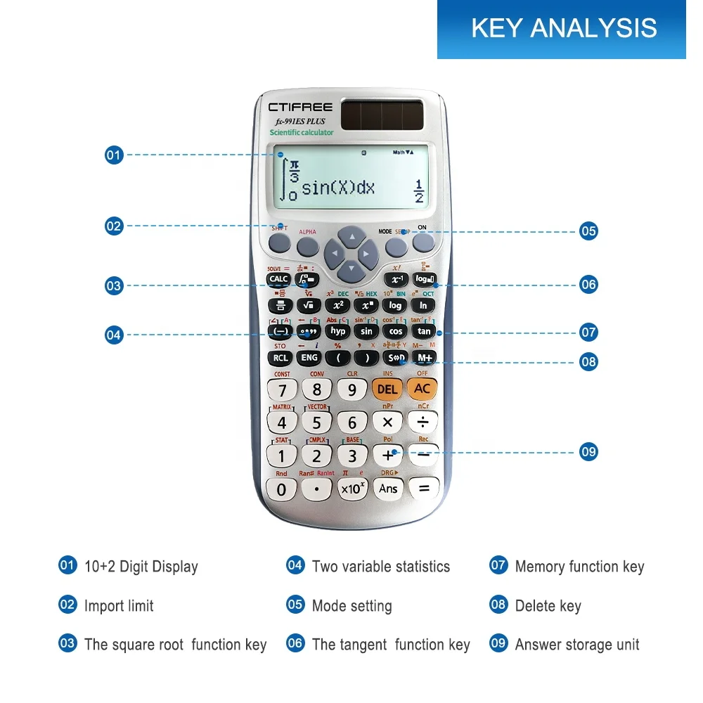 sensitive  button 417 Function School  student Newest design Scientific Calculator fx-991ex School Examination