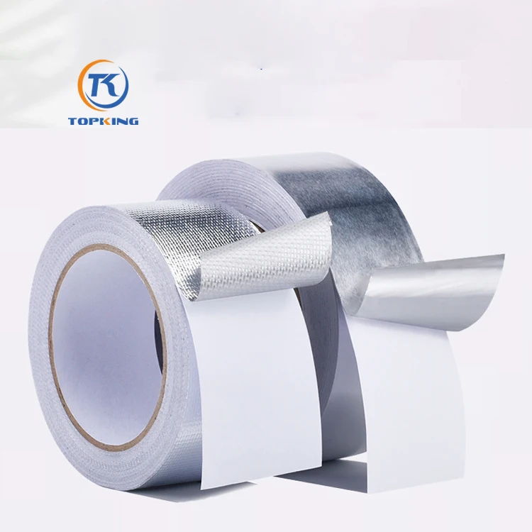 Industrial & Home Use Heat-Resistant Self-Adhesive Reinforced Fiberglass Silver Aluminum Foil Tape