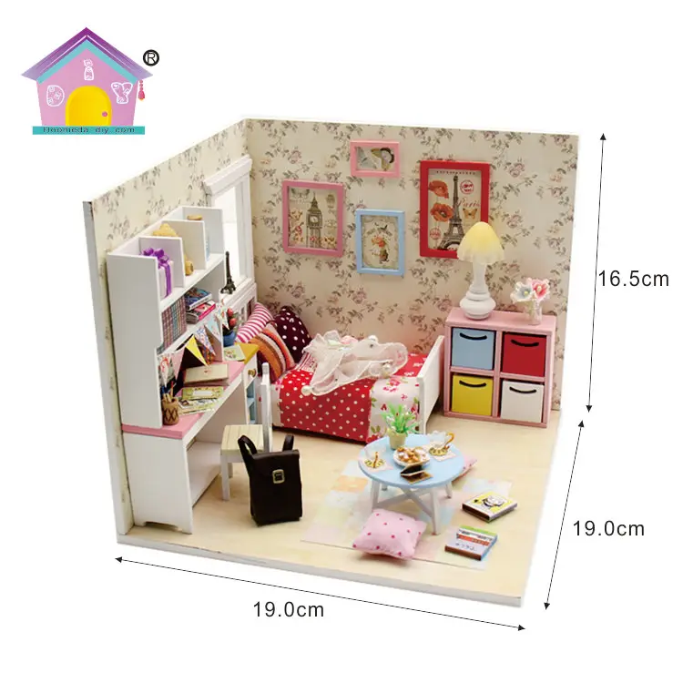 Hongda Adalelle Room 1187002 Miniature Dollhouse Diy Wood Doll House Kit For Sale