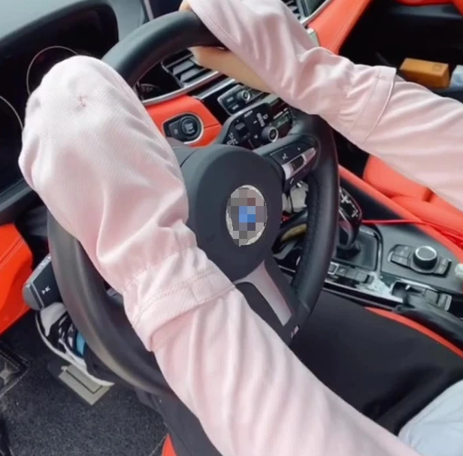 Sunscreen thin ice silk hand sleeve gloves, summer driving electric bike with loose finger cover, fashionable for men and women