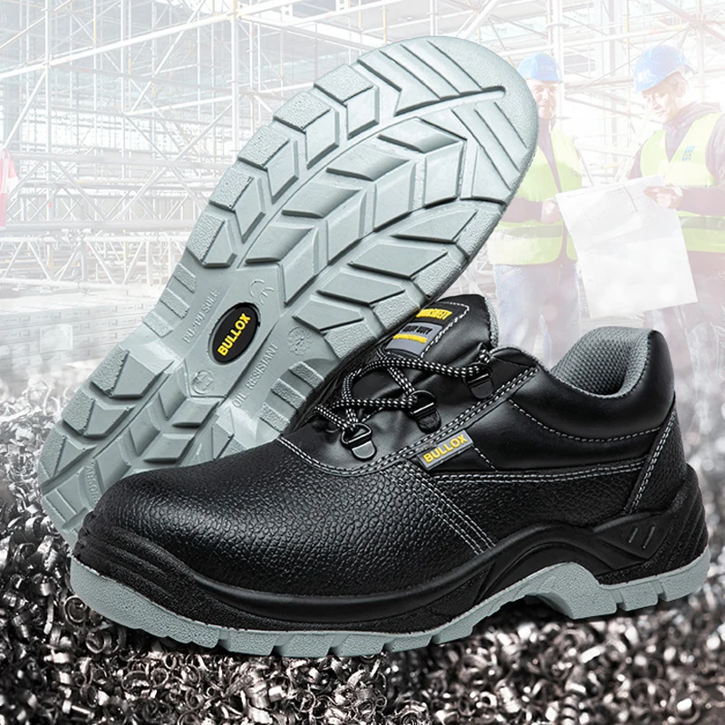 Genuine Leather Mens Safety Shoes Steel Toe S1P S3 Construction Safety Boots Anti Puncture Industrial Safety Shoes For Worker