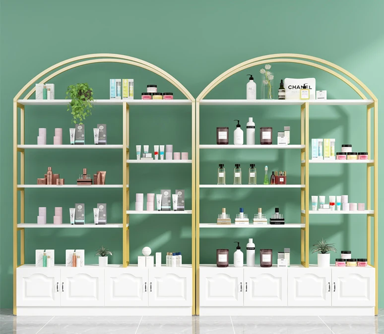 Beauty Salon Skin Care Barbershop Product Display Case Cosmetics Display Shelf