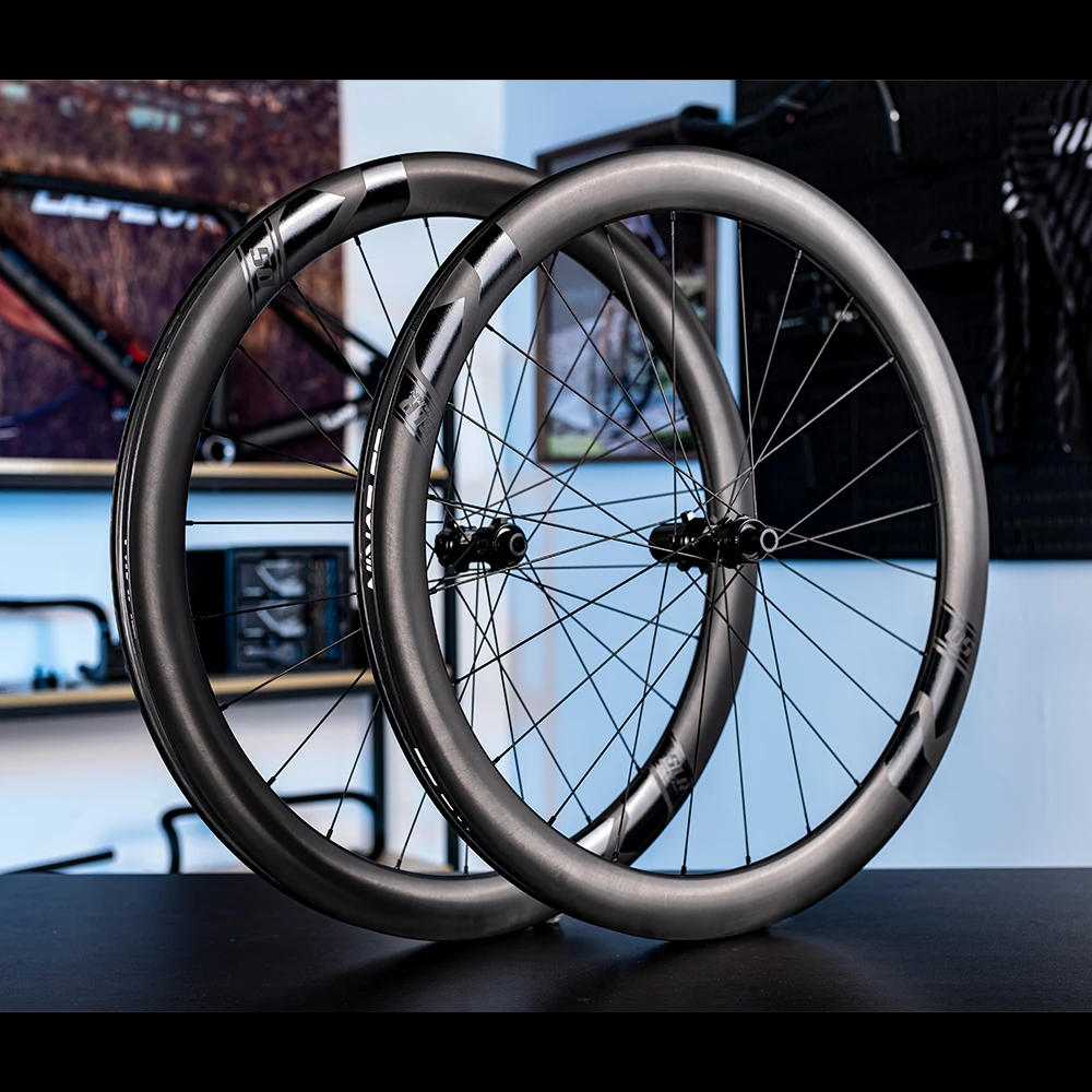 OG-EVKIN RW-D50SLR-Black Carbon Wheelset 50mm 700C Disc 6-bolt/Center-Lock Clincher/Tubeless Racing Road Bike
