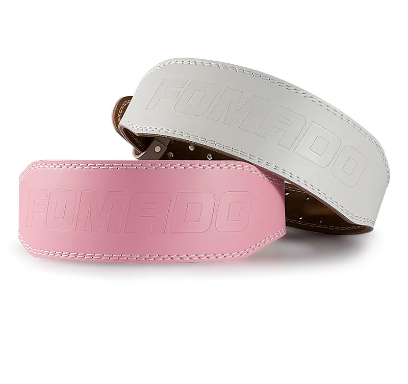 Heavy-duty pink with the highest quality best safety wide waist support fitness cowhide leather power weightlifting belt