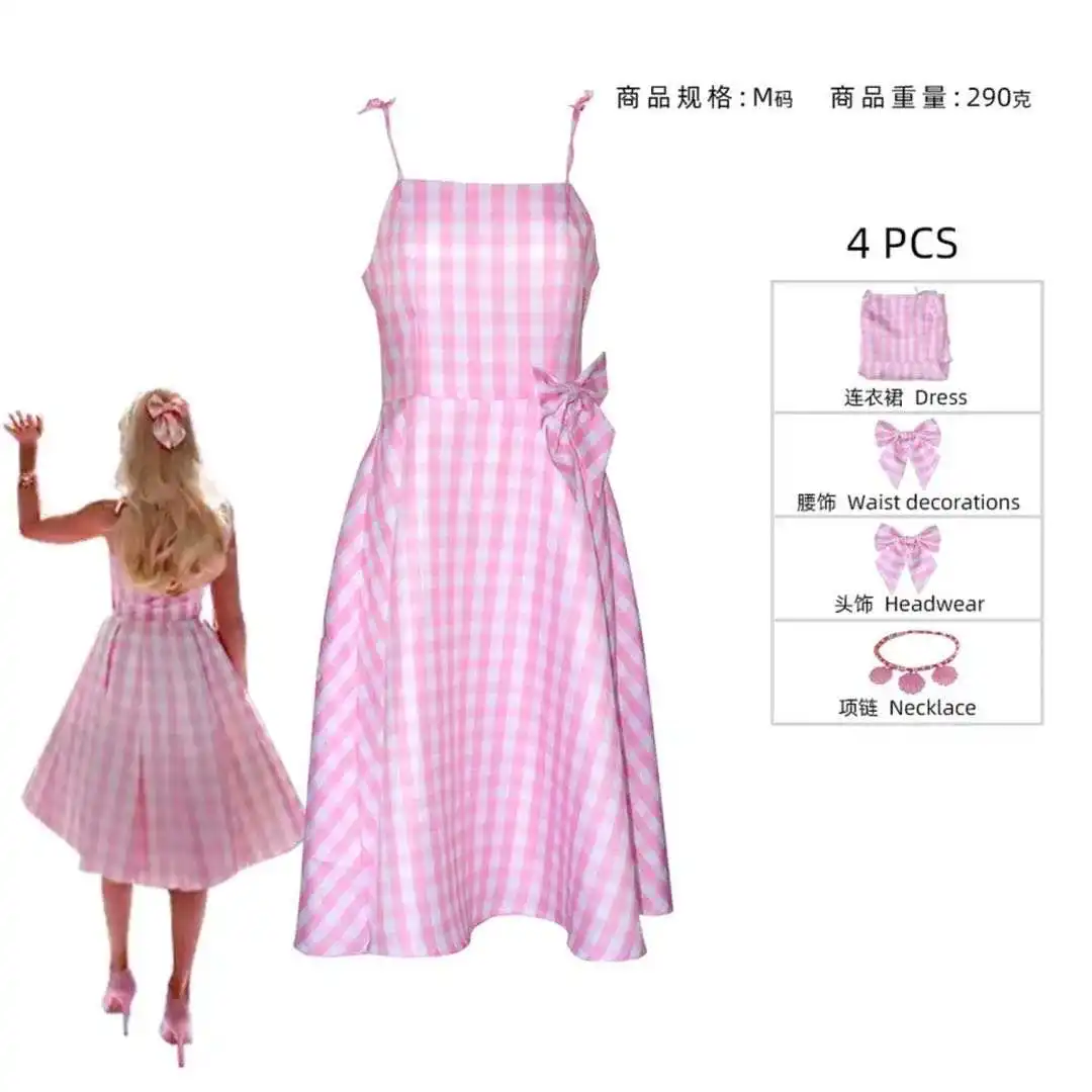 2023 Movie Costume Girls Boys Women Men Adult Kids Ken Ryan Gosling Cosplay Pink Dress Halloween