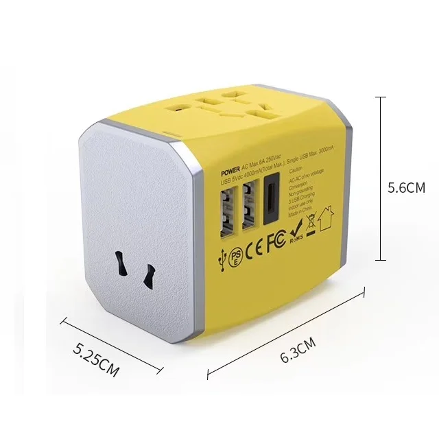  2020 Новый Универсальный дорожный адаптер smart world с usb-портом для быстрой зарядки Вилка питания Европы Великобритании США