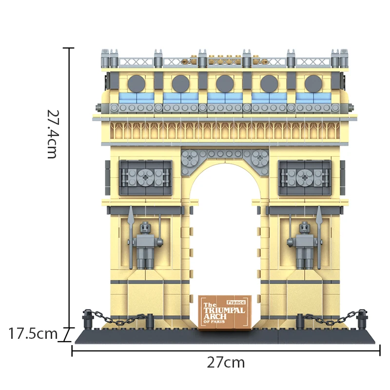 5223 Building Brick Set Paris Arc de Triomphe Structure Landmark ABS Plastic Building Blocks for Children Educational Gift Toys