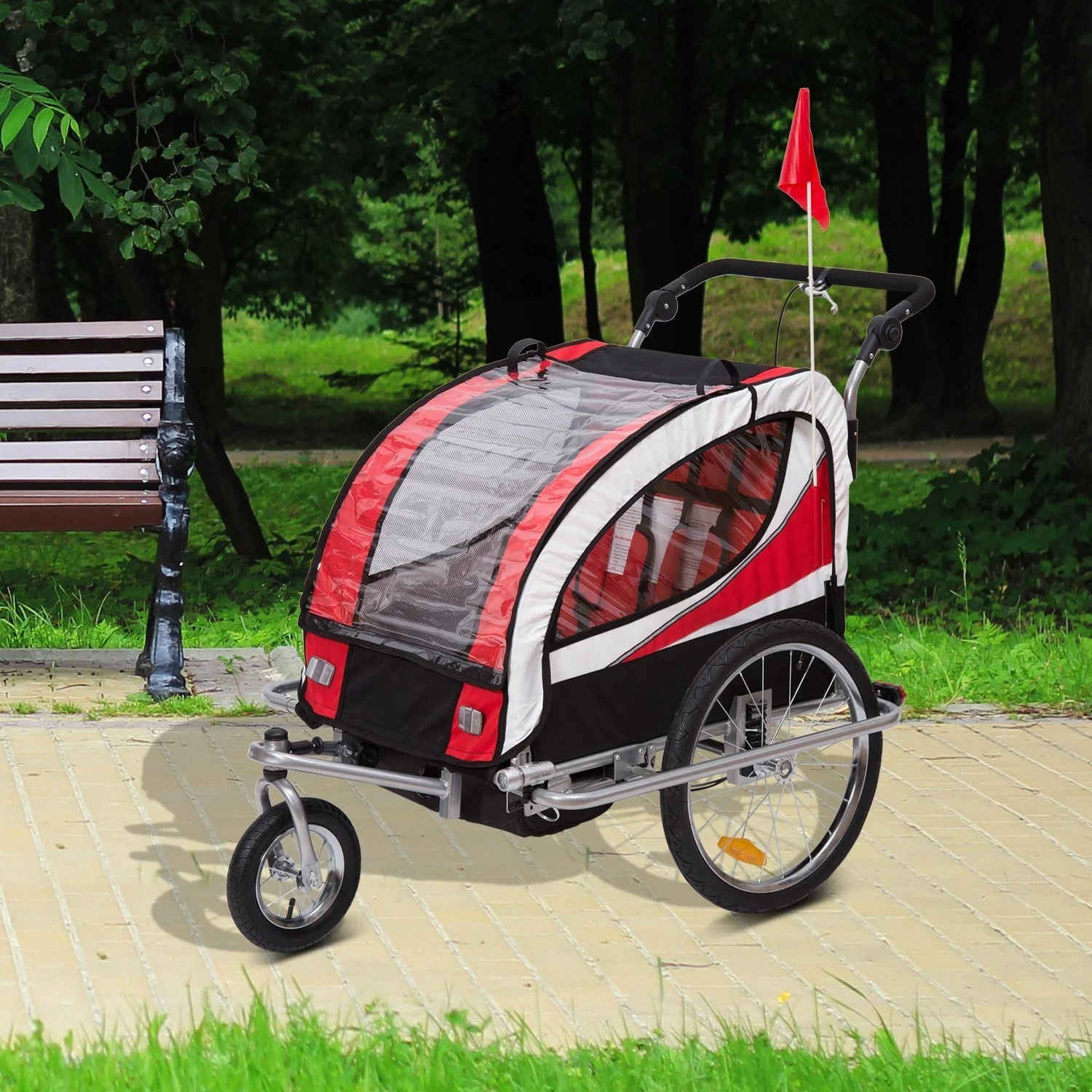 Foldable Dog Pet Bicycle Cycle Bike Cargo Trailer for Camping Pet Dog Luggage Carry Transport WIth Three Wheels