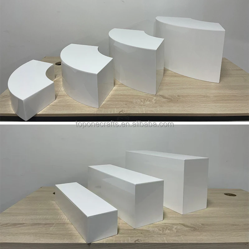 Wedding Party 7PCS Set Black White Acrylic Buffet Display Nesting Cube Food Display Acrylic Risers for Wedding Party