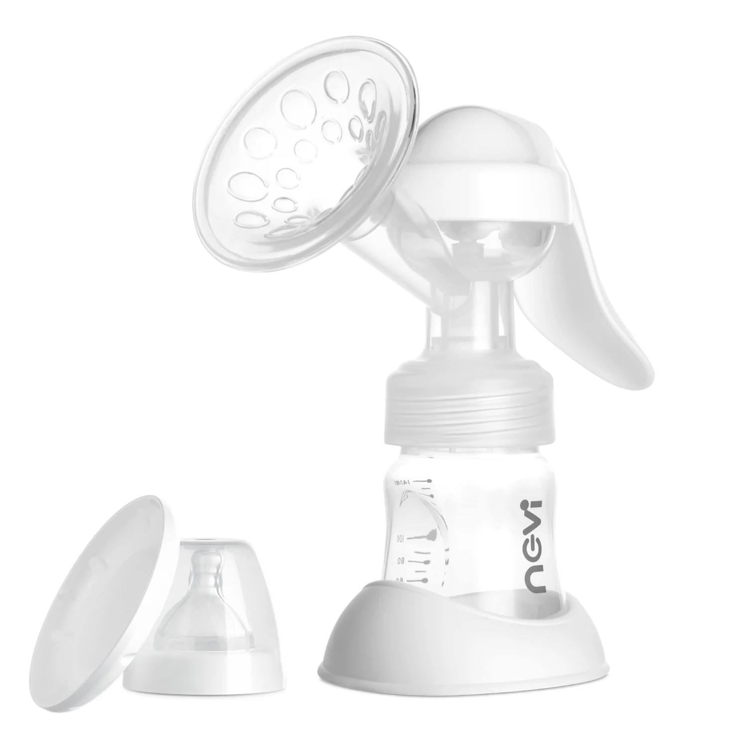 Portable Food Grade Optional Baby Milk Silicone Breast Pump Manual With Milk Bottle