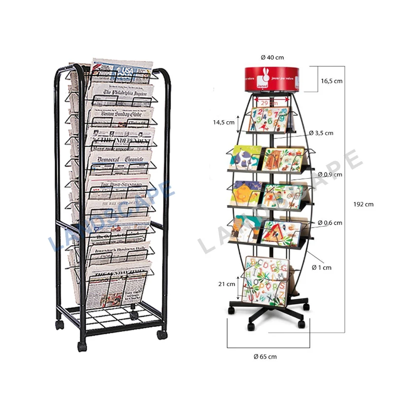 Metal Cardboard plywood Floor Counter Display Rack Display Metal wire Paper Cardboard Display Stand With Hook