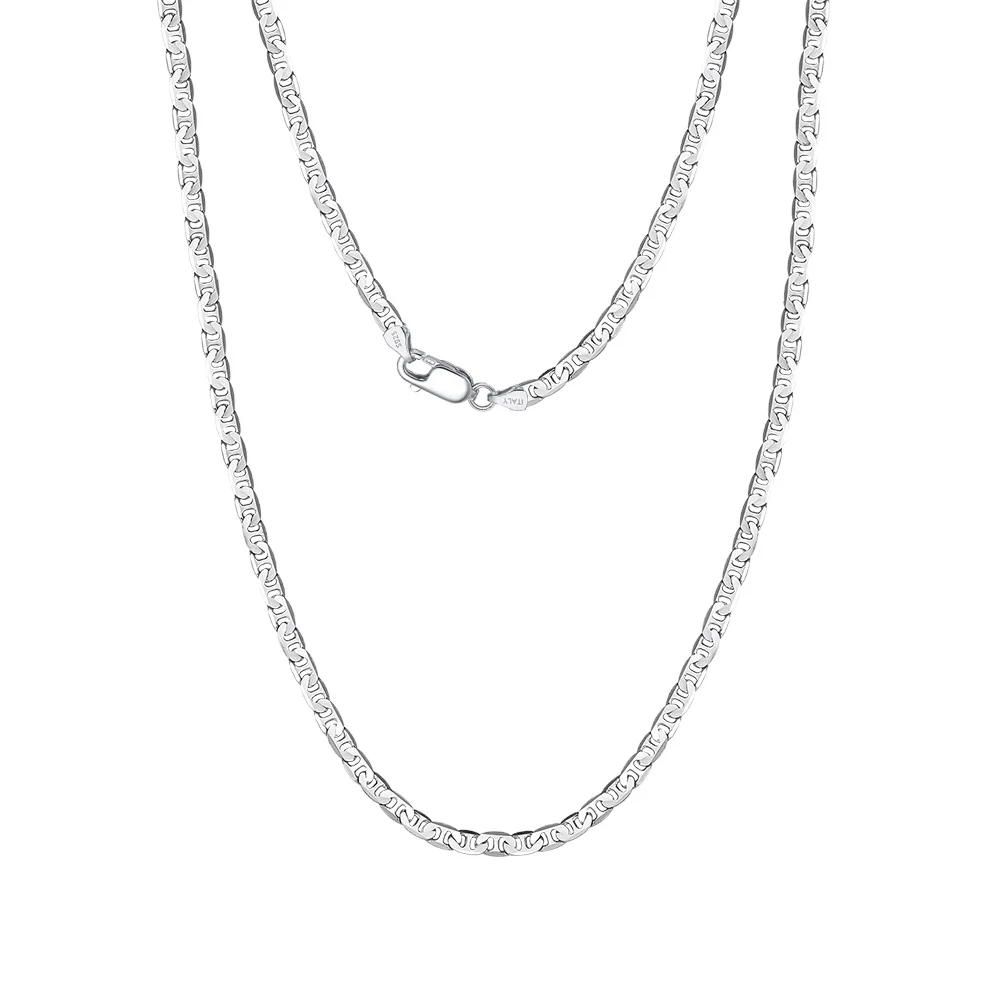 Solid 925 Sterling Silver 18K Gold Plated Italian 3mm Diamond Cut Cuban Link Curb Chain Necklace for Women Men