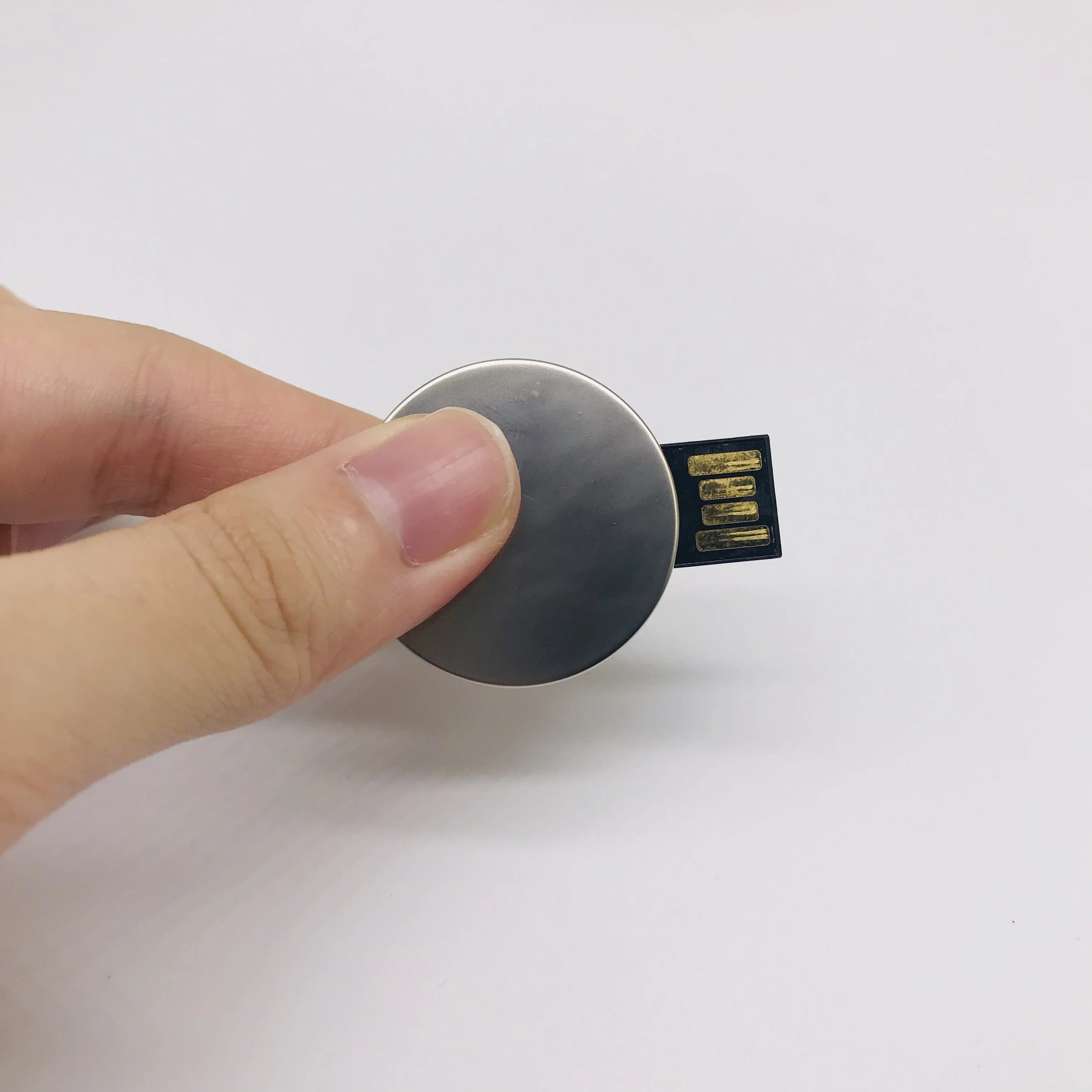 Real Capacity Silver Metal Pendrive Mini Round Shape 4gb Metal Usb Flash Drive