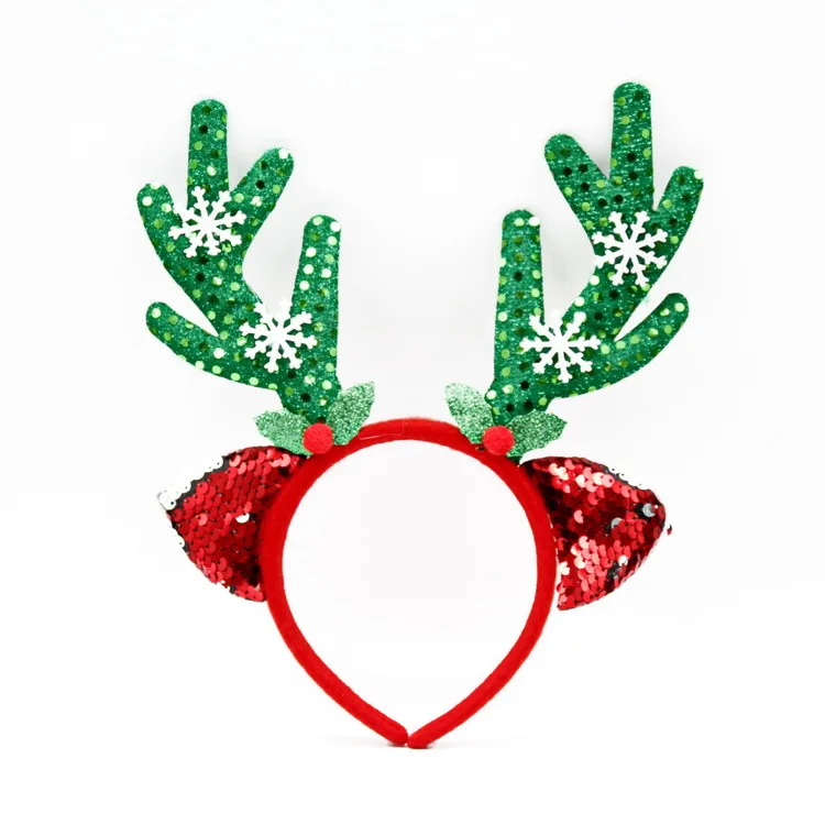 Custom  Christmas Headbands For Children Santa Elk Antlers Baby Headband Kids Diadem Elf Ears Horns Noel Navidad Hairband
