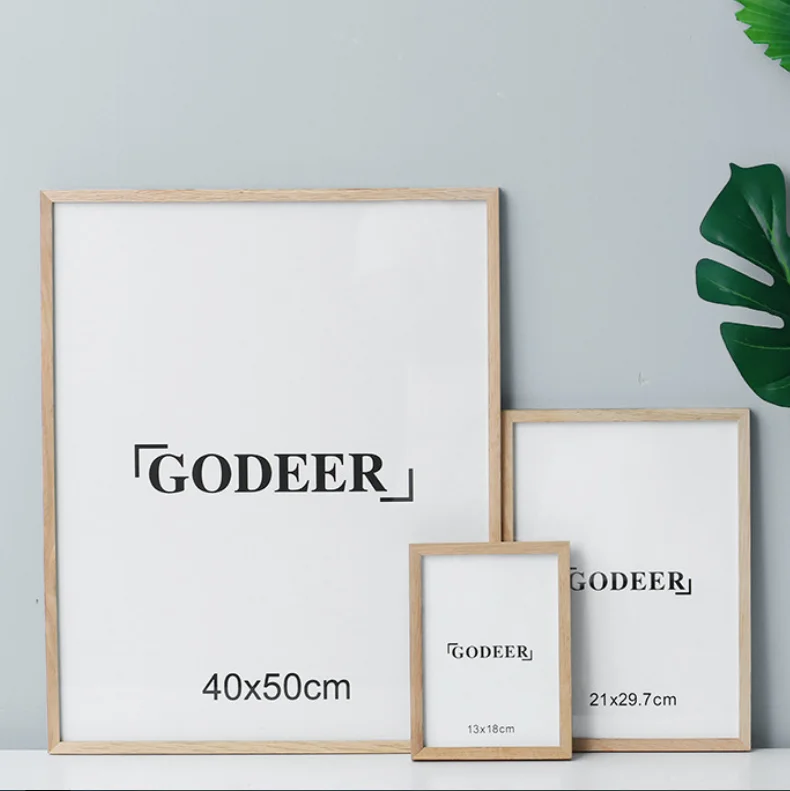 Nordic creative simple solid wood photo frame walnut beech wood custom photo frame