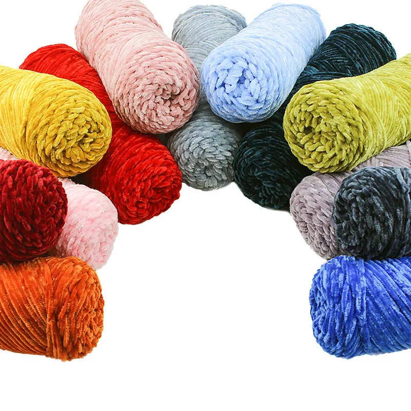 Dimuni Fashion 100% Polyester Yarn Unique Hand Knitting Chenille Yarn For Weaving