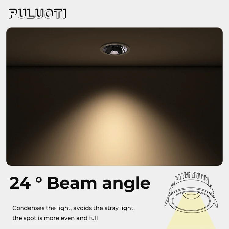 Zhongshan Guzhen lamps Recessed Ceiling Mounted Spotlight Heat Resistant Led Downlight Recessed 5W 8W 10W anti glare Spot Light
