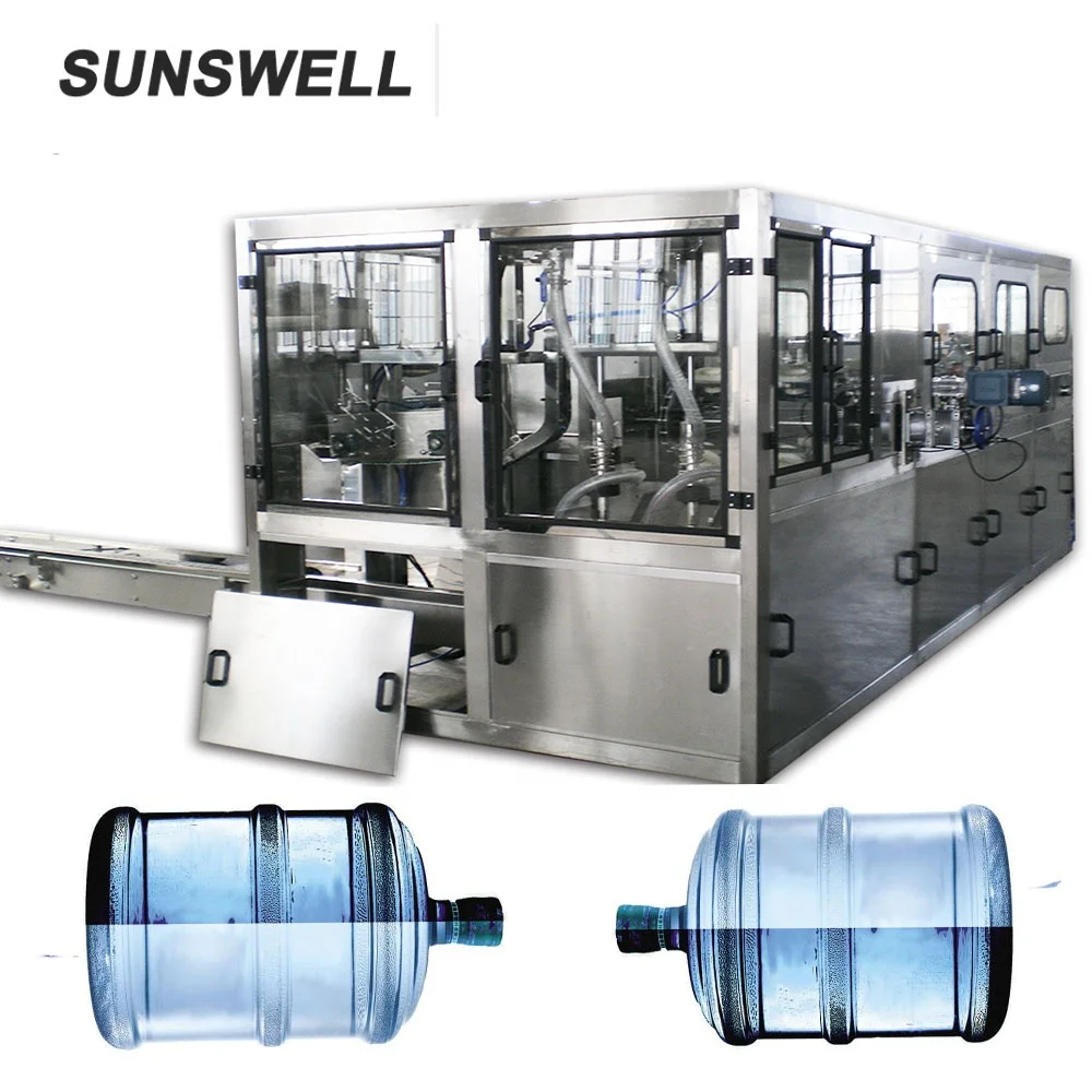 Automatic 3 in 1 19L /20L barreled Bottle 3 Gallon 5 Gallon  water bottling/filling machine 600BPH 300BPH